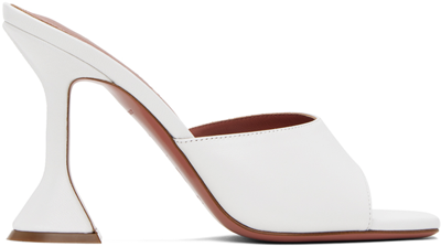 Amina Muaddi Square-headed High-heeled Sandals In White