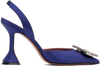 Amina Muaddi Navy Begum Sling 95 Heels In Navy