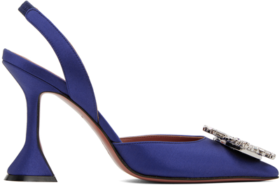 Amina Muaddi Navy Begum Sling 95 Heels