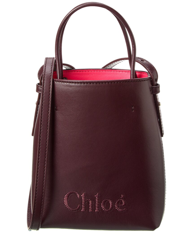 Chloé Sense Micro Tote Bag In Purple