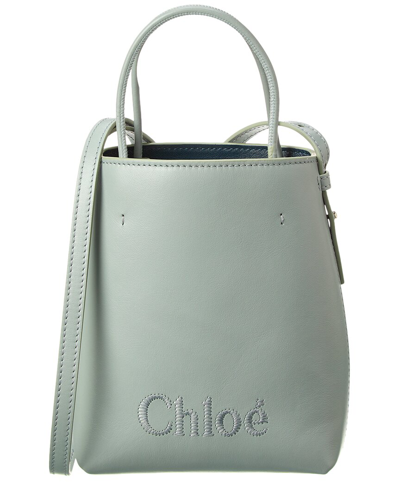 Chloé Sense Micro Tote Bag In Green