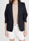 Cinq À Sept Women Khloe Single Button Stylish Sleeve Denim Blazer In Indigo In Multi