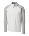 Cutter & Buck Response Hybrid Overknit Quarter Zip Pullover In White