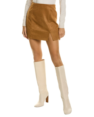 Harper Split Mini Skirt In Brown