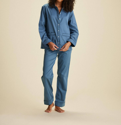 Lake Poplin Piped Pant Set In Wyeth Pacific Blue In Multi