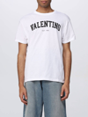 VALENTINO LOGO SHORT SLEEVES COTTON T-SHIRT IN WHITE