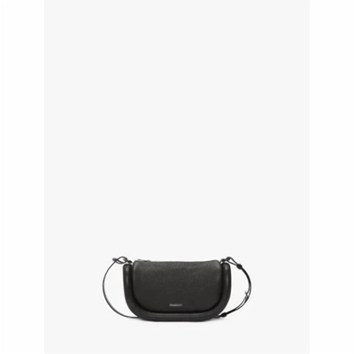Jw Anderson Bumper-12 Leather Crossbody Bag With Crystal In Black