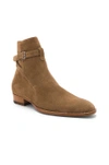 SAINT LAURENT SUEDE WYATT JODHPUR BOOTS,SLAU-MZ6