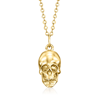Rs Pure By Ross-simons Italian 14kt Yellow Gold Skull Pendant Necklace In Multi