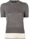 ROCHAS ROCHAS FINE KNIT TOP - GREY,ROPL751067RLY2000B12208509