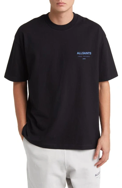 Allsaints Underground Oversize Graphic T-shirt In Black