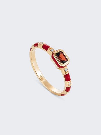 Nevernot Grab N Go -ready 2 Radiate Ring In Red Garnet And Diamonds