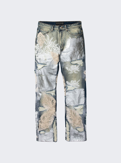 Who Decides War Metal Lace Denim Jeans In Sky