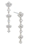 Nadri Cubic Zirconia Linear Drop Earrings In Rhodium