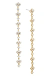 Nadri Pave The Way Long Linear Drop Earrings In Gold