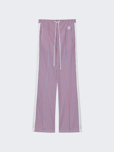 Loewe Striped Cotton Track Pants In Red, White, Blue