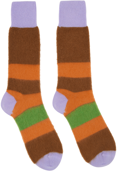 Zegna X The Elder Statesman Multicolor Cashmere Blend Socks In Bunt