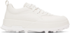 Jil Sander Orb White Low Top Sneakers With Cleated Sole In Leather In 102 Porcelain