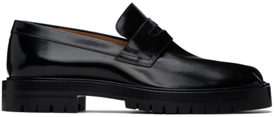 Maison Margiela Black Tabi Loafers In H8396 Black