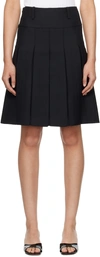 Fax Copy Express Black Pleated Midi Skirt In Black