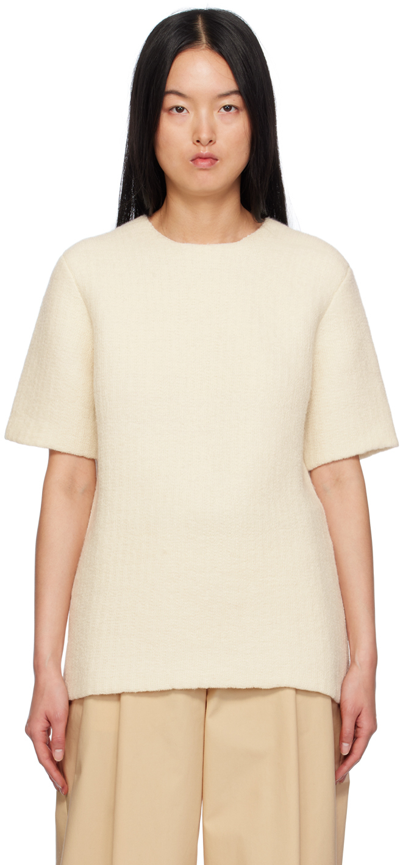 Jil Sander Off-white Gauze T-shirt In 106 Eggshell