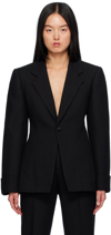 Bottega Veneta Structured Double Melange Jacket In 1000 Black