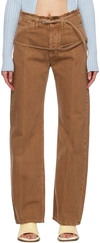 Jacquemus Le De Nîmes Caraco Jeans - Women's - Organic Cotton In 83a Camel/beige