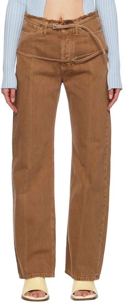 Jacquemus Le De Nîmes Caraco Jeans - Women's - Organic Cotton In Camel Beige