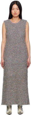 JIL SANDER SILVER SPARKLING MAXI DRESS