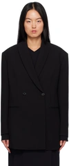 The Row Diomede Double-breasted Wool Blazer In Black