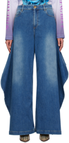 Burberry Denim Wide-leg Jeans In Deep Slate Blue