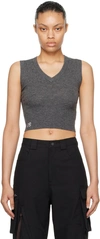 FAX COPY EXPRESS GRAY CROPPED VEST