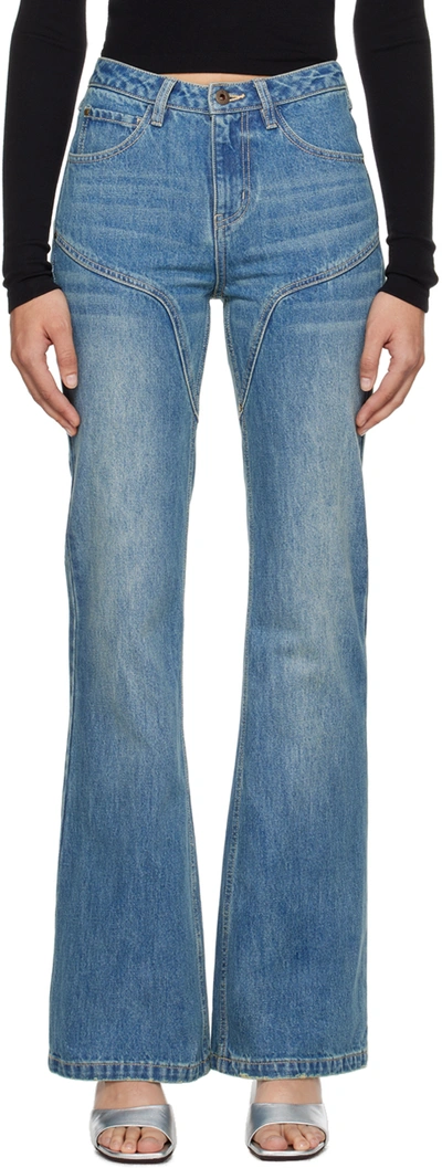 Fax Copy Express Blue Flared Jeans