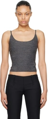 Fax Copy Express Gray Deep U-cut Tank Top In Grey