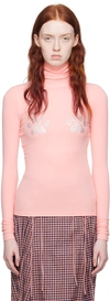 Nodress Pink Crystal Turtleneck In Pink