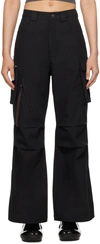 Fax Copy Express Black Slit-hem Cargo Pants In Black