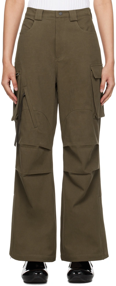 Fax Copy Express Brown Slit-hem Cargo Pants