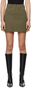 Fax Copy Express Khaki Pegged Miniskirt In Green