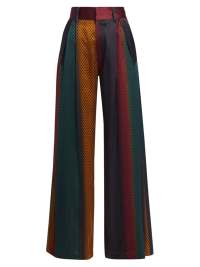 Anonlychild Women's Hayes Silk Ombré Trousers In St Hill Print