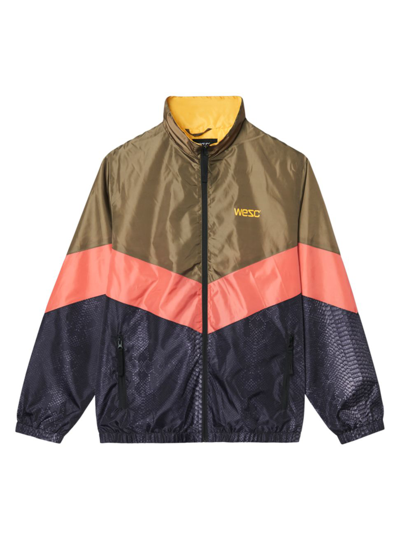 Wesc Men's Colorblocked & Snake Track Jacket In Black