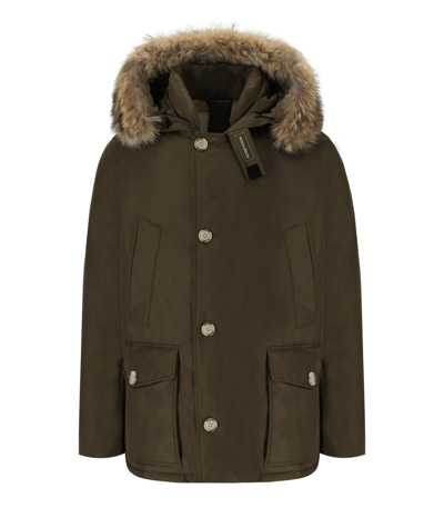 WOOLRICH ARTIC DETACHABLE FUR MILITARY GREEN PARKA