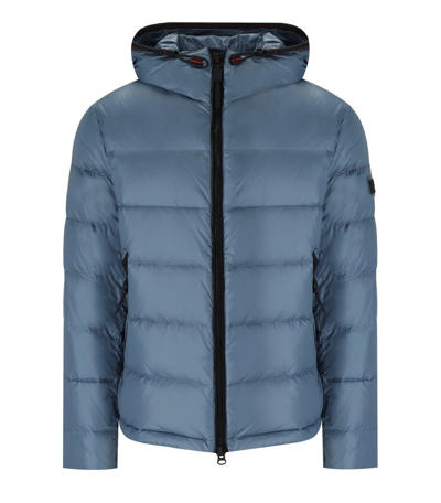 Peuterey Quilted Down Jacket With Hood In Light Blue
