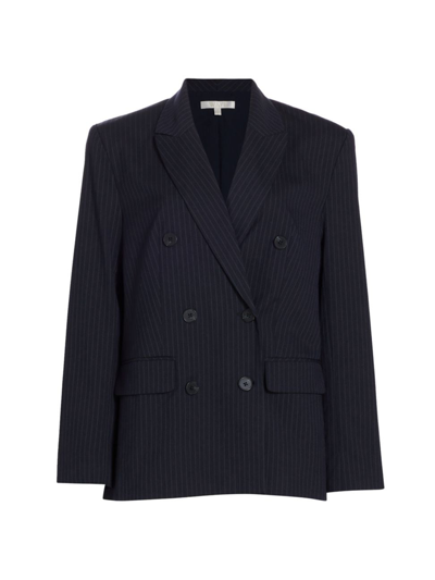 Wayf Women's Vesper Pinstripe Double-breasted Blazer In Ink Pinstripe