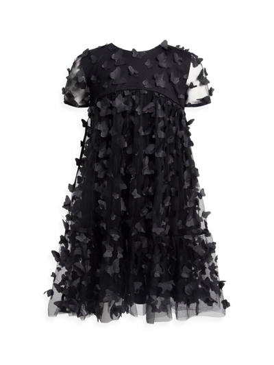 Bardot Junior Kids' Girl's 3d Butterfly Tiered Dress In Black