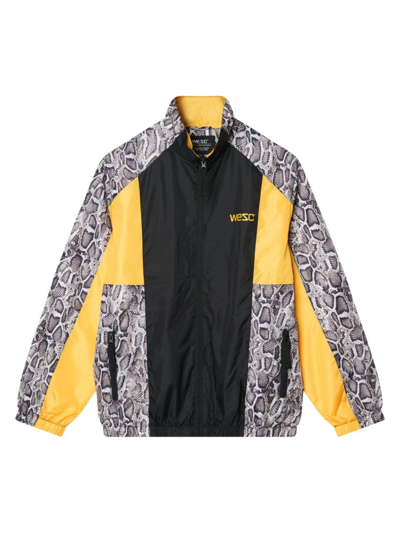 Wesc Men's Colorblocked Snake Track Jacket In Yellow