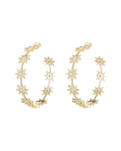 Eye Candy La Women's Luxe Goldtone & Crystal Star Hoop Earrings In Neutral