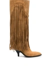 Bally 40mm Fringed Suede Boots In Desert