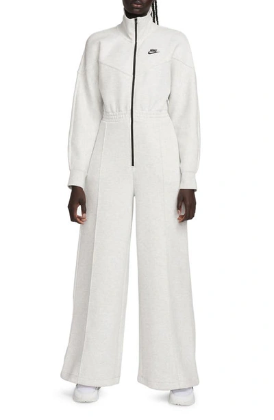 Nike Women's  Sportswear Tech Fleece Windrunner Jumpsuit In Light Grey/ Heather/ Black
