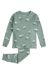 PETIT LEM KIDS' FLORAL FITTED TWO-PIECE PAJAMAS