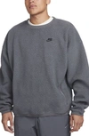 Nike Club Fleece Oversize Crewneck Sweatshirt In Grey